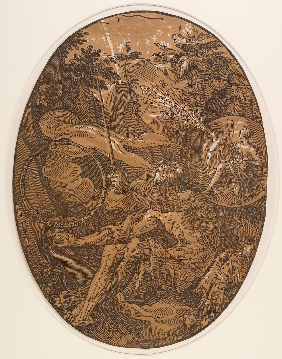 Demogorgon in der Höhle der Ewigkeit alkotó: Hendrick Goltzius