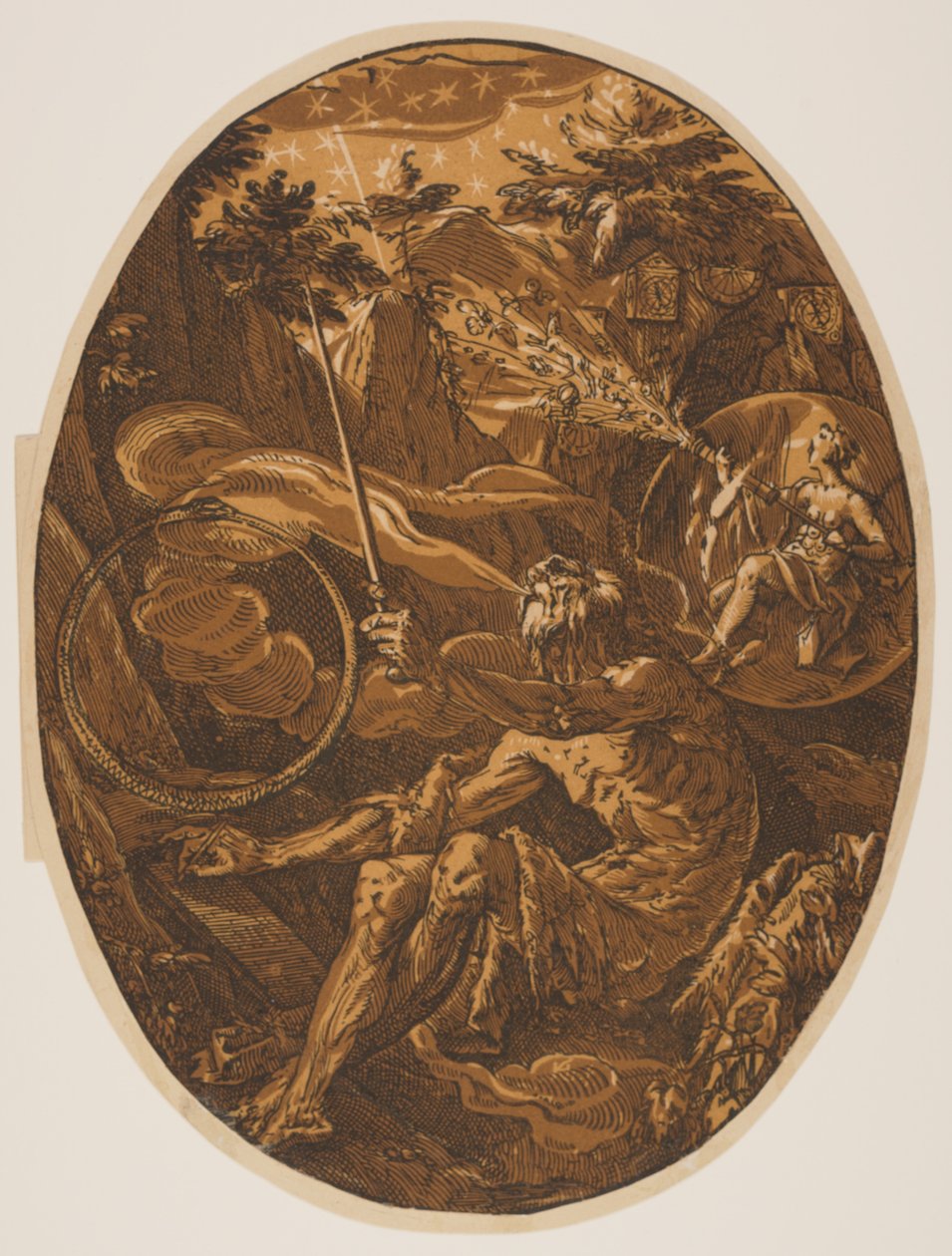 Demogorgon az Örökkévalóság barlangjában, az Istenségekből alkotó: Hendrick Goltzius