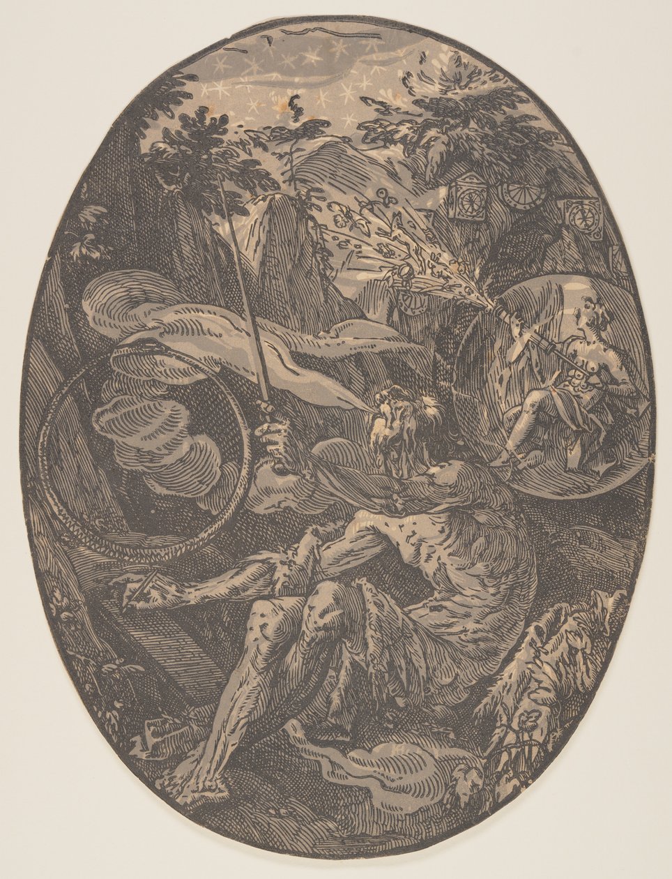 Demogorgon az Örökkévalóság barlangjában, az Istenségekből alkotó: Hendrick Goltzius