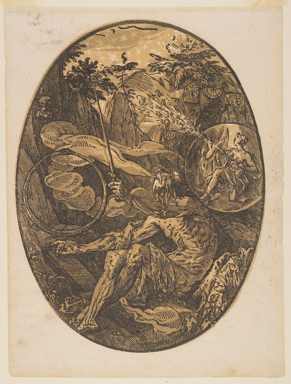 Demogorgon az Örökkévalóság barlangjában, az Istenségekből alkotó: Hendrick Goltzius