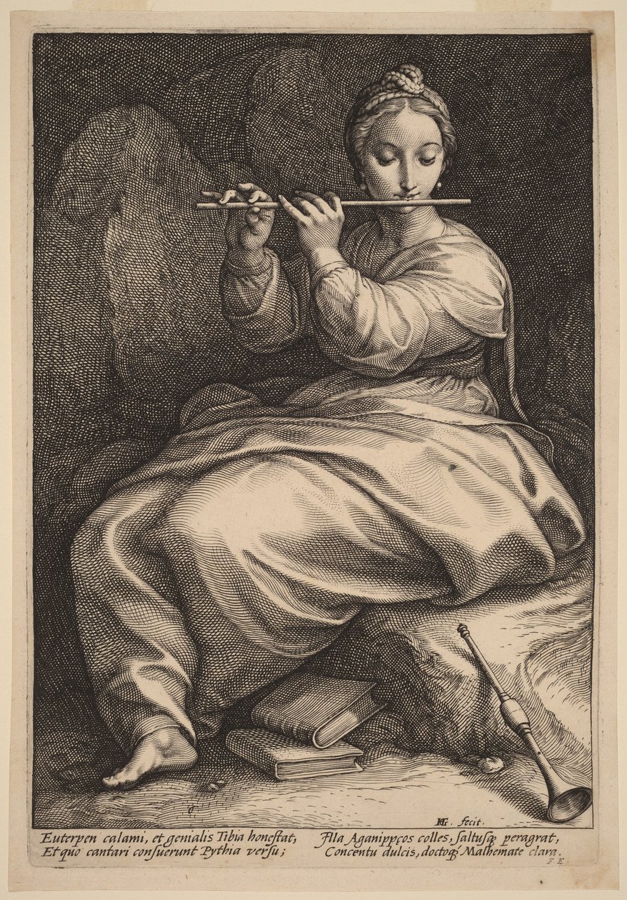 Euterpé alkotó: Hendrick Goltzius