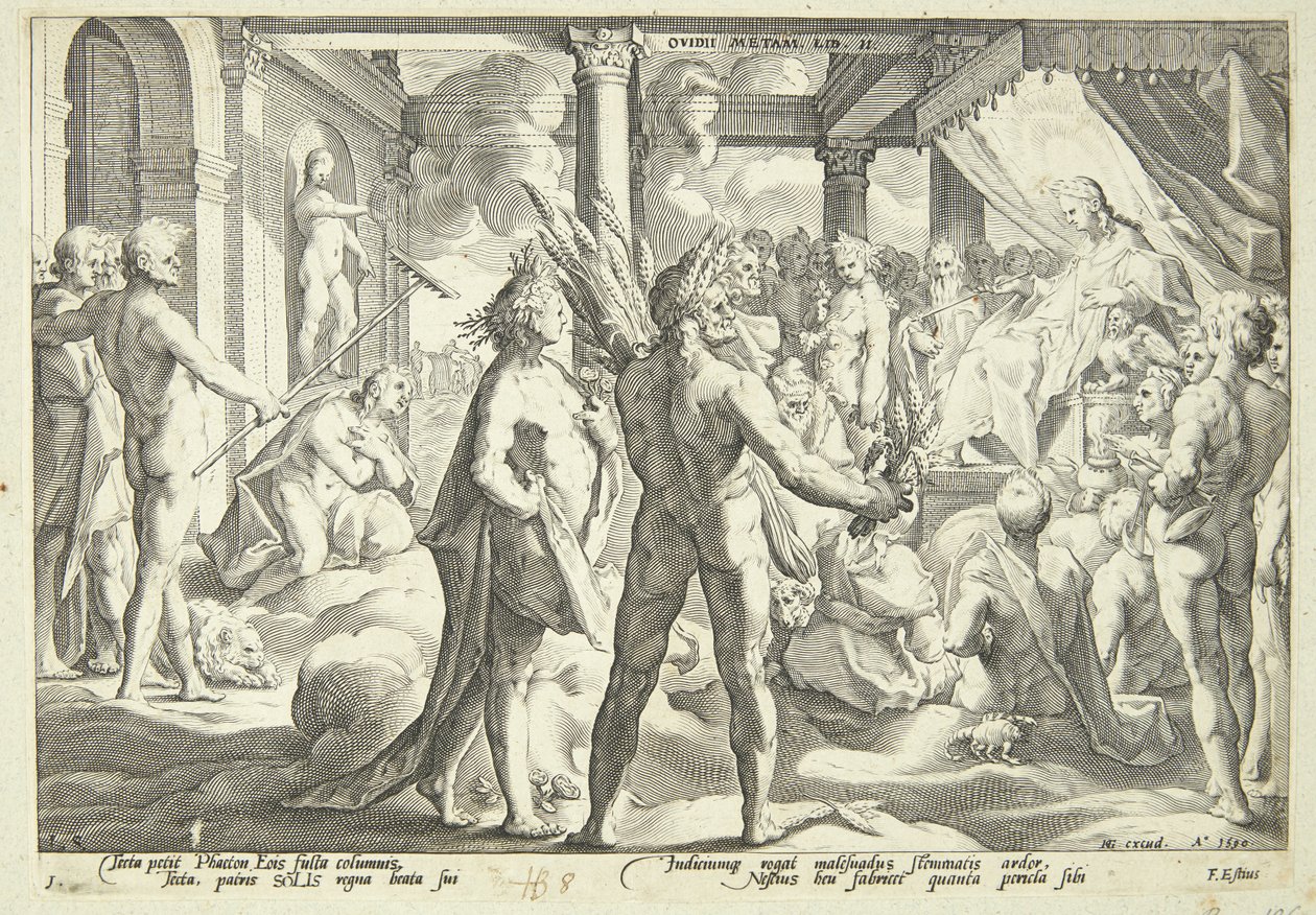Phaeton kéri a napszekeret alkotó: Hendrick Goltzius