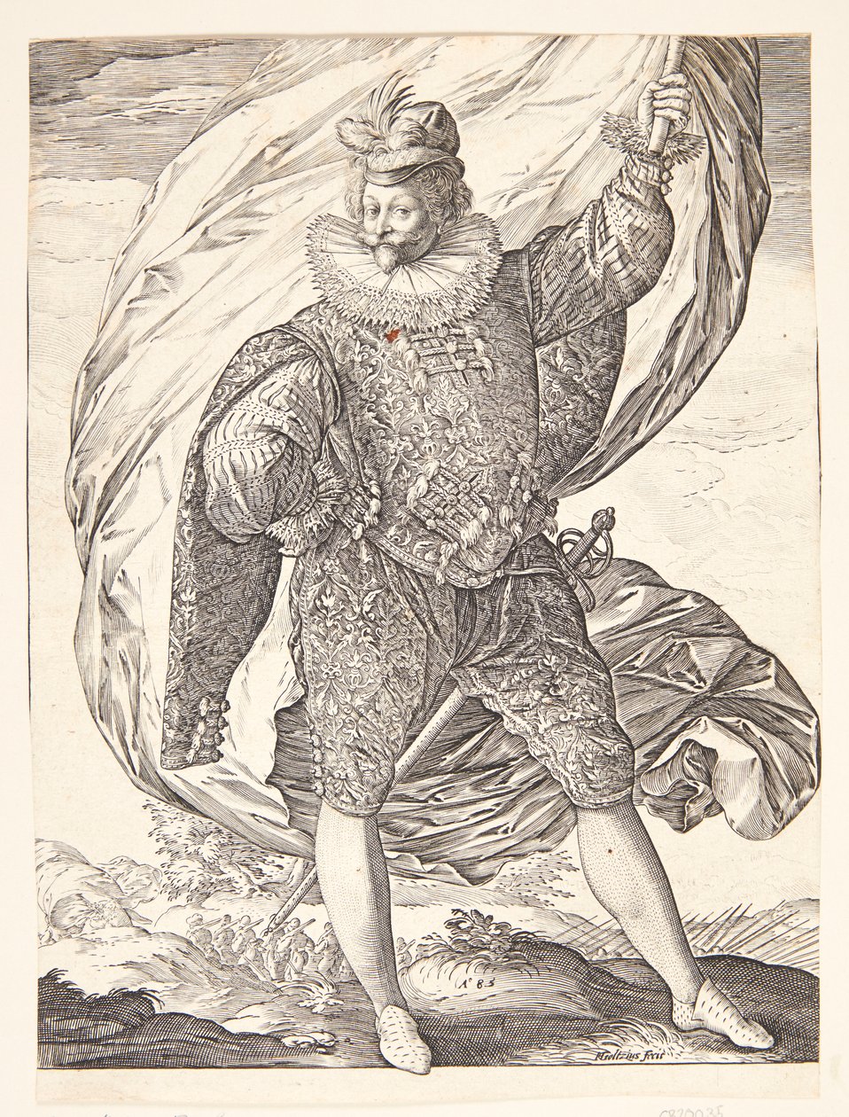 A zászlótartó, jobbra fordulva alkotó: Hendrick Goltzius
