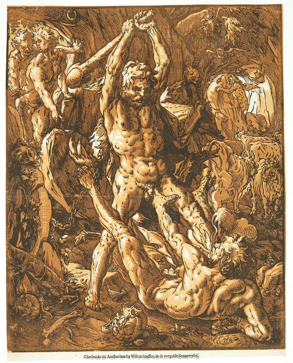 Herkules megöli Cacust alkotó: Hendrick Goltzius