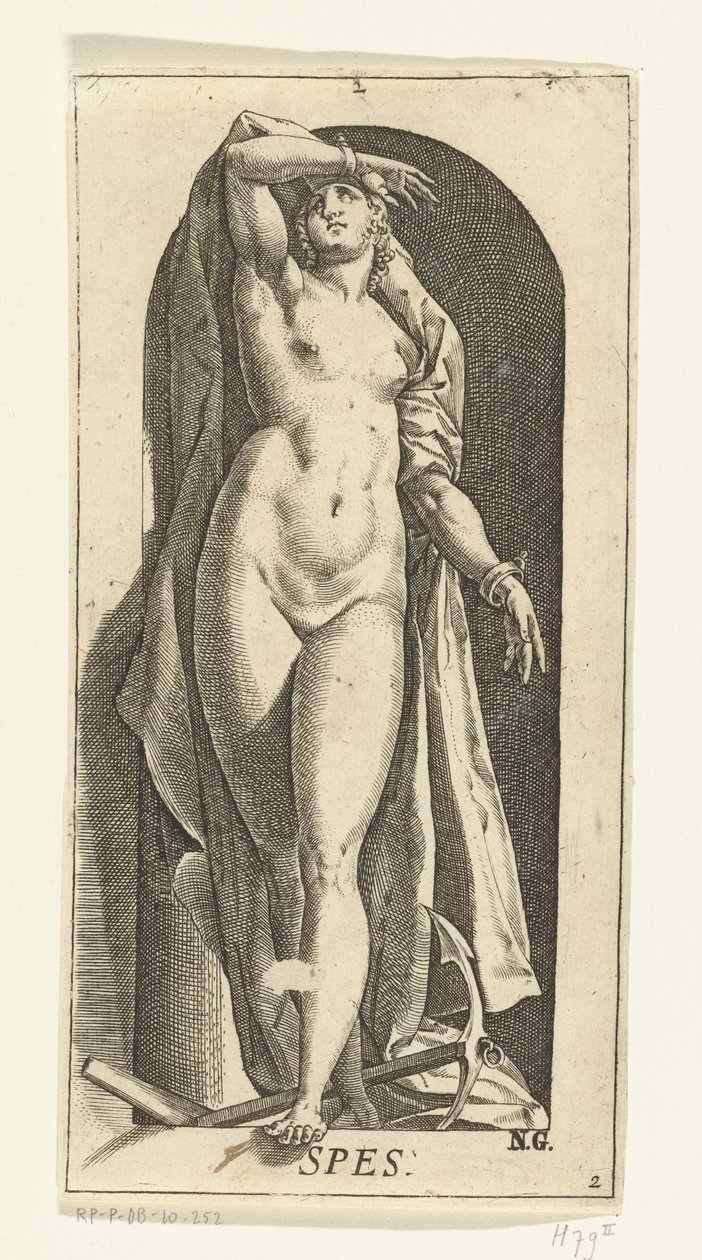 Halom Spes (cím az objektumon) A hét erény (sorozat címe) alkotó: Hendrick Goltzius