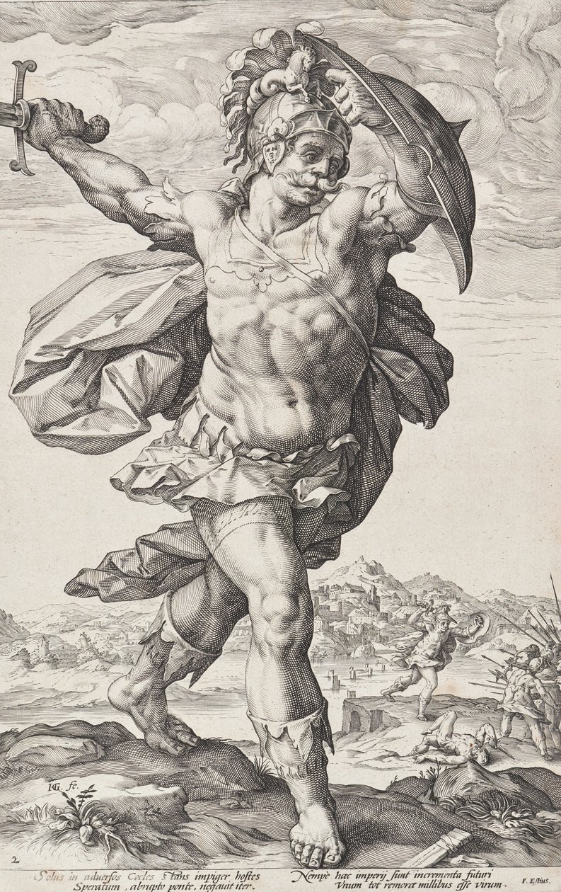 Horatius Cocles (Római hősök, 2. lap) alkotó: Hendrick Goltzius