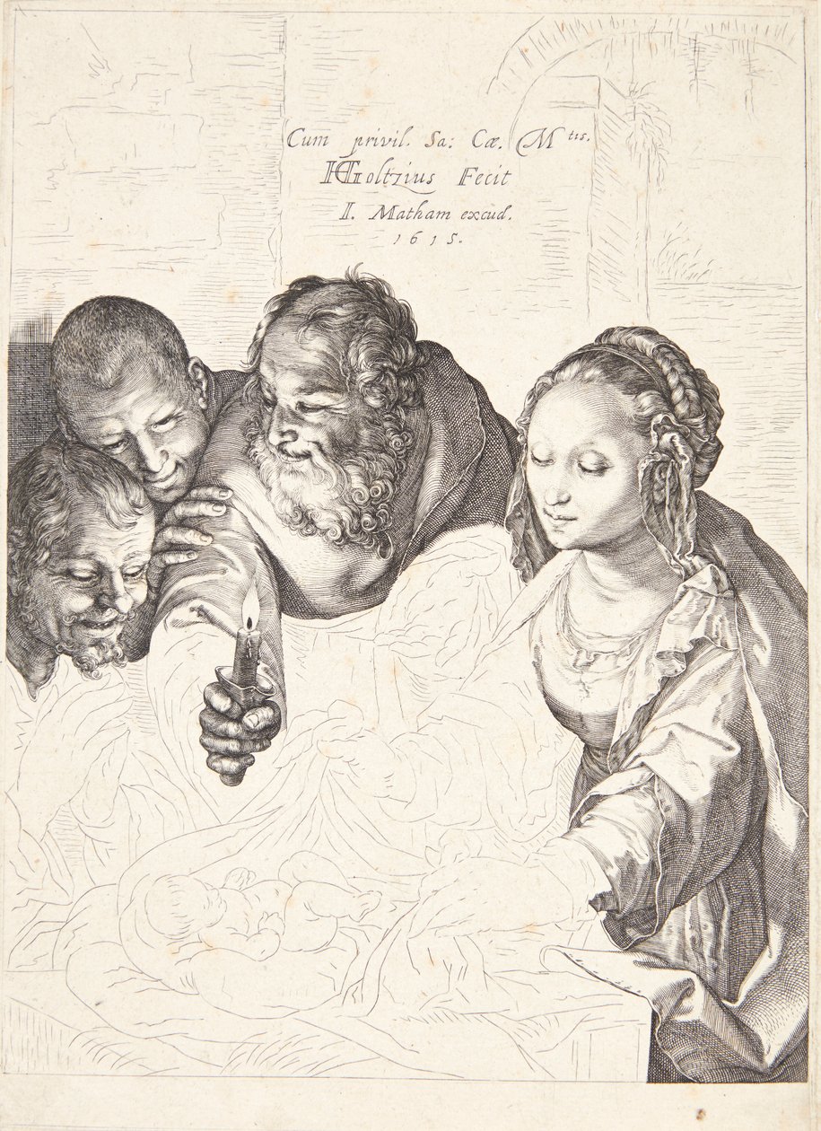 A pásztorok imádása alkotó: Hendrick Goltzius