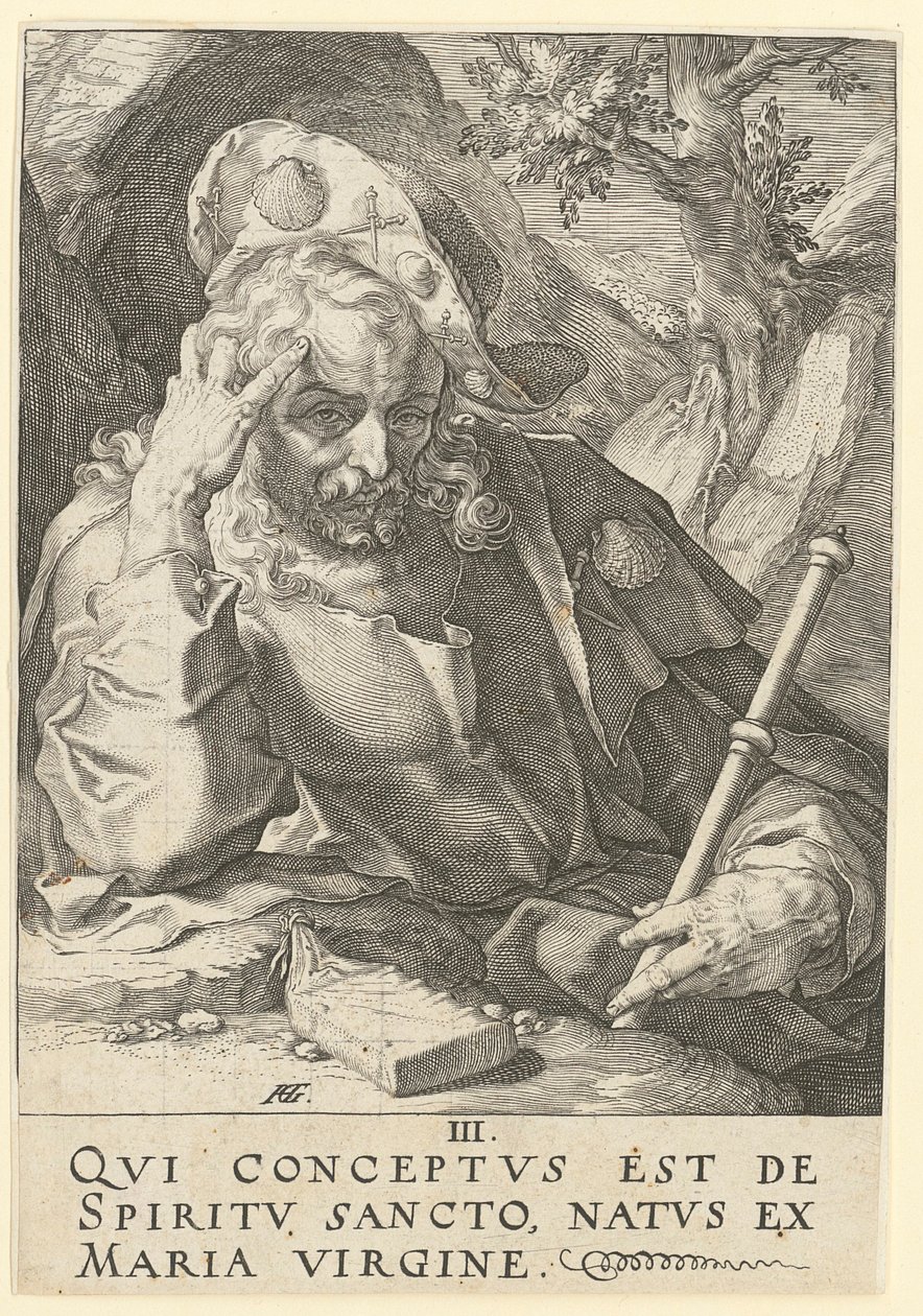 Jakab az Idősebb, a „Krisztus, a tizenkét apostol és Pál” sorozat 3. lapja alkotó: Hendrick Goltzius