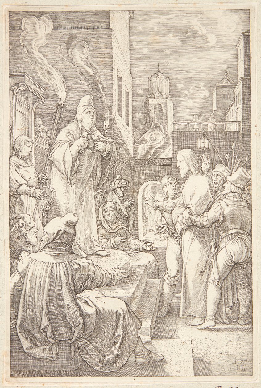 Jézus a Tanács előtt alkotó: Hendrick Goltzius