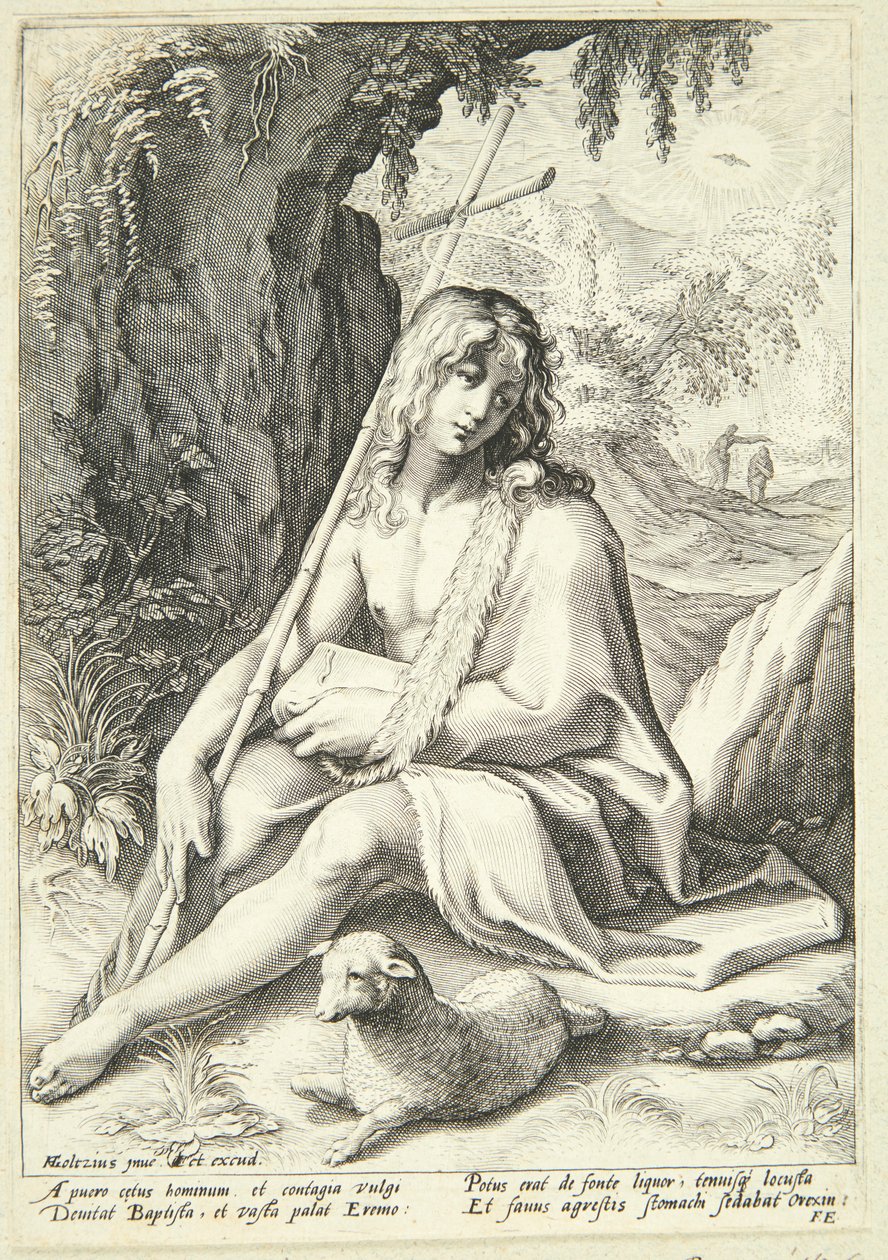 Keresztelő János a sivatagban alkotó: Hendrick Goltzius