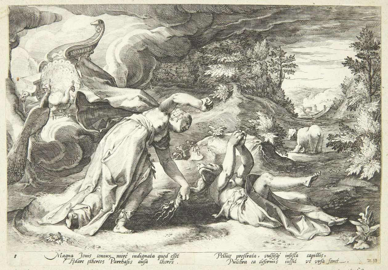 Juno medvévé változtatja Kallistót alkotó: Hendrick Goltzius