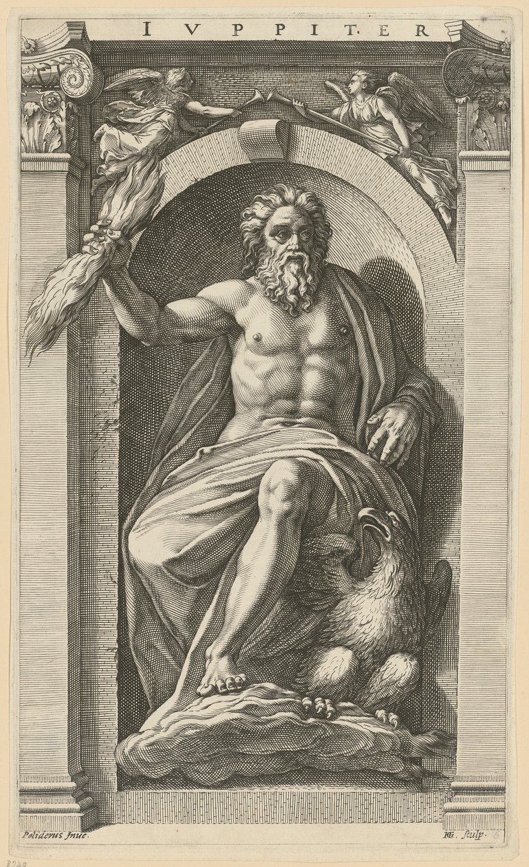 Jupiter, a „Nyolc ókori istenség” sorozat 6. lapja alkotó: Hendrick Goltzius