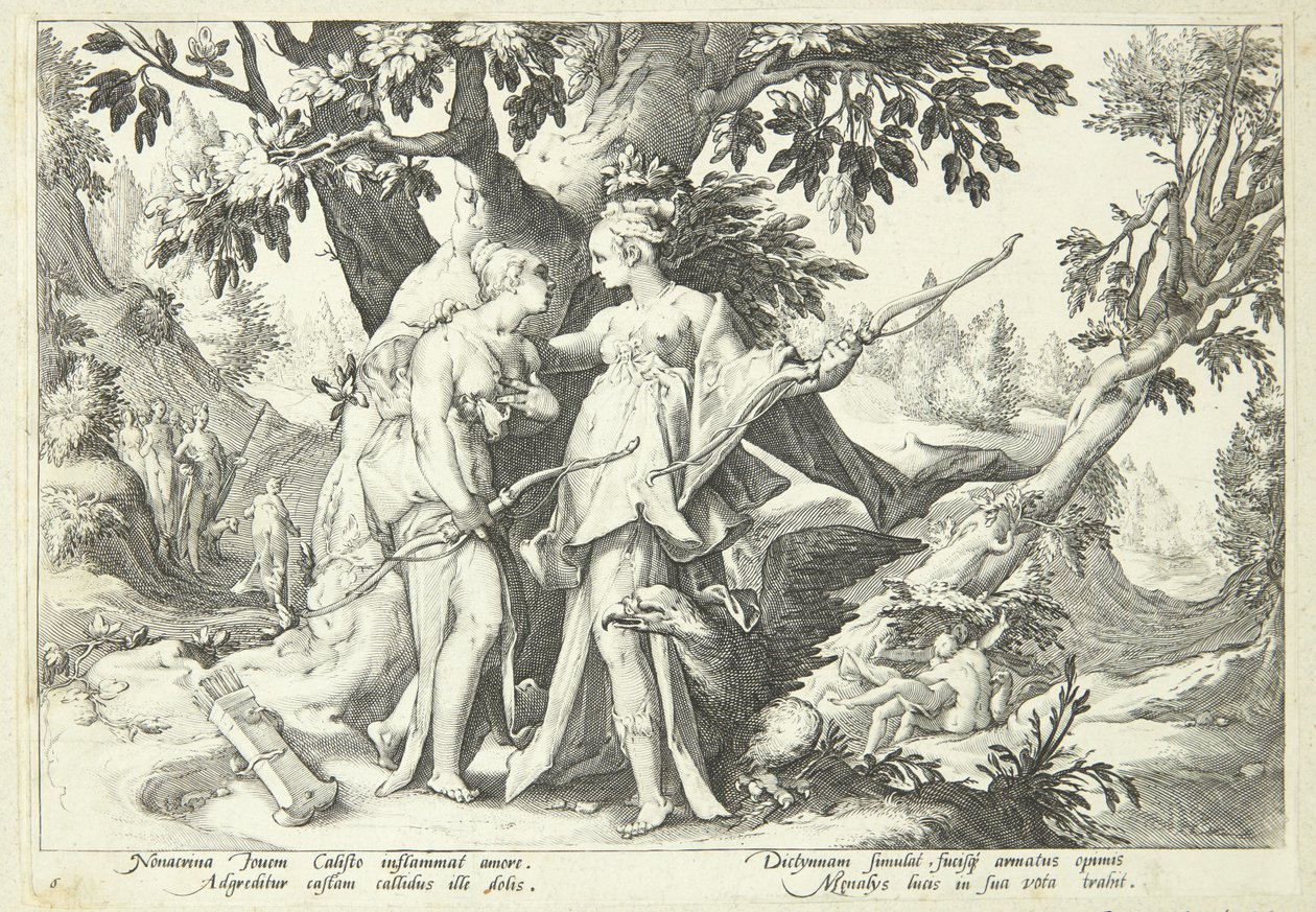 A Dianának álcázott Jupiter elcsábítja Kallistót alkotó: Hendrick Goltzius