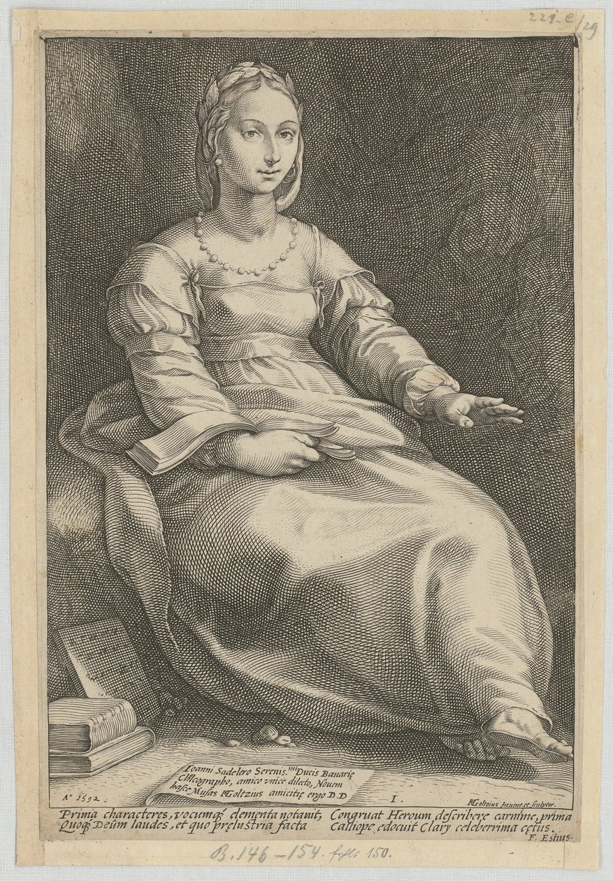 Kalliope, a „Kilenc múzsa” sorozat 1. lapja alkotó: Hendrick Goltzius