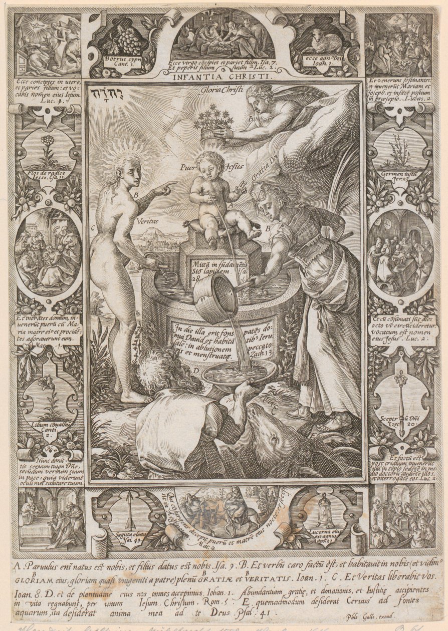 Krisztus gyermekkorában, a „Krisztus élete” sorozat 3. lapja alkotó: Hendrick Goltzius