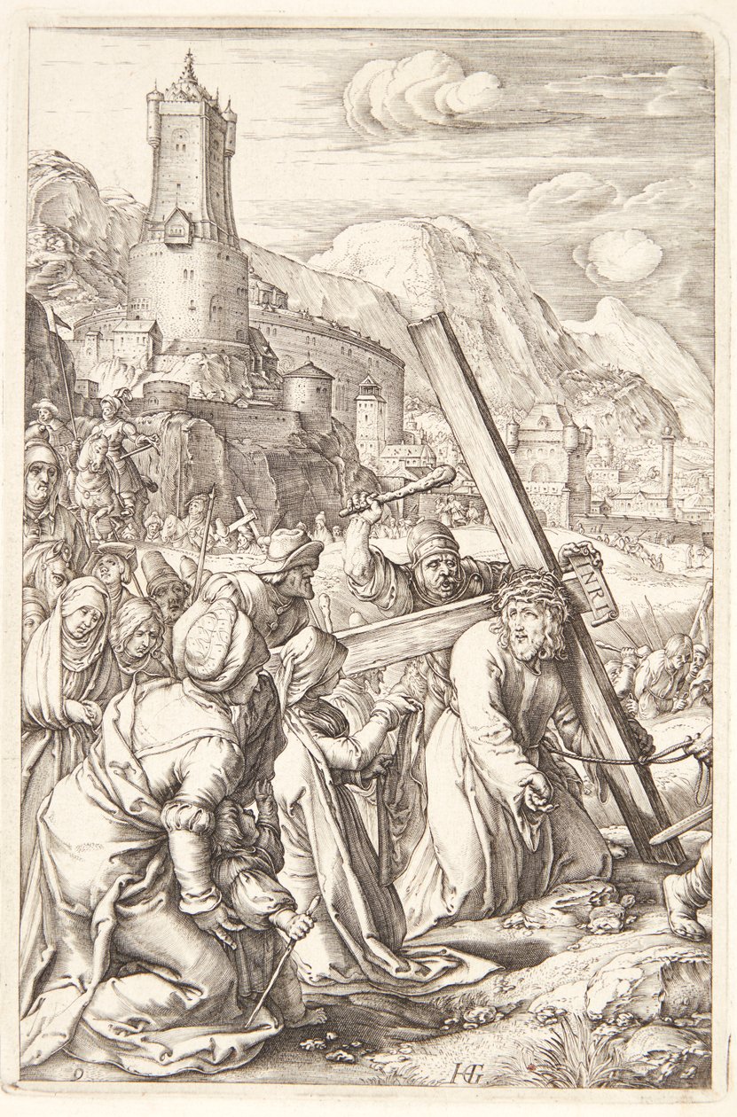 A kereszt hordozása alkotó: Hendrick Goltzius