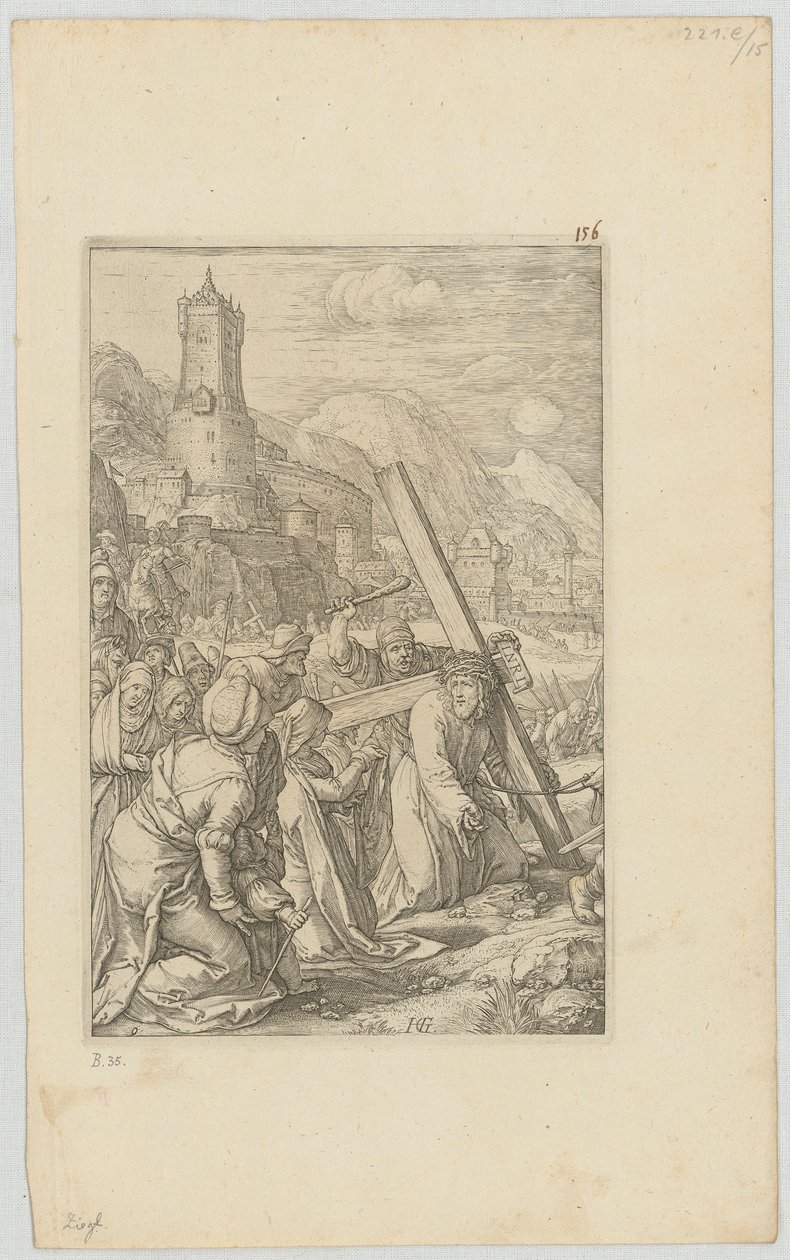 Keresztviselés, a „Passió” sorozat 9. lapja alkotó: Hendrick Goltzius