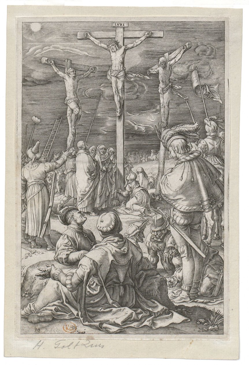 Keresztre feszítés alkotó: Hendrick Goltzius