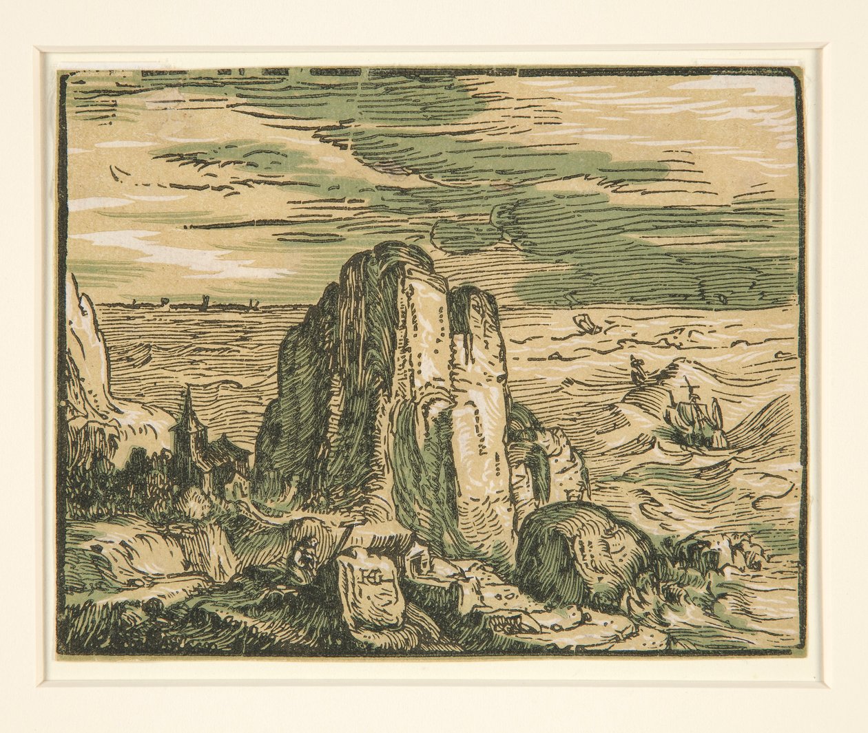 Táj sziklával a tengerparton alkotó: Hendrick Goltzius