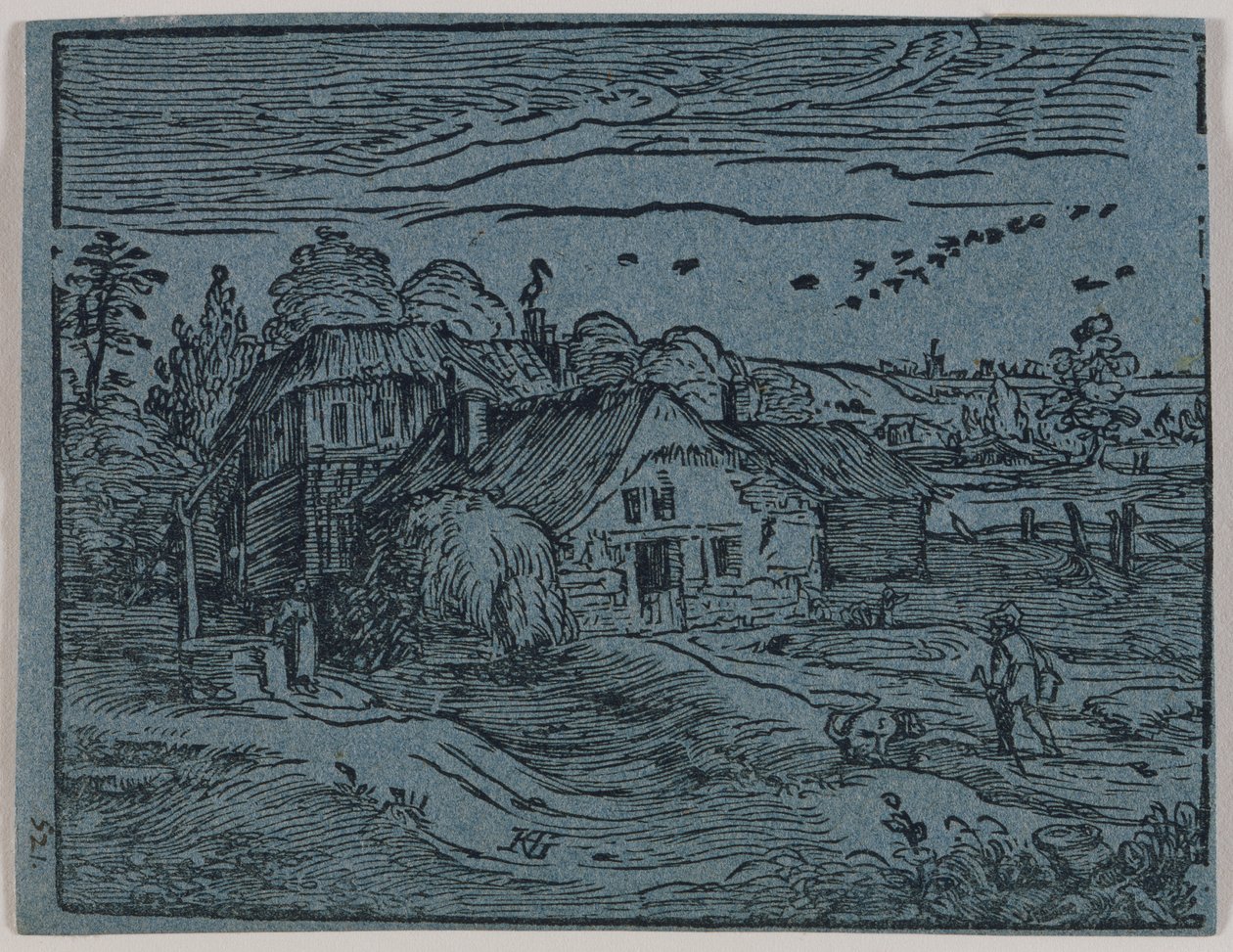 Tájkép parasztházzal alkotó: Hendrick Goltzius