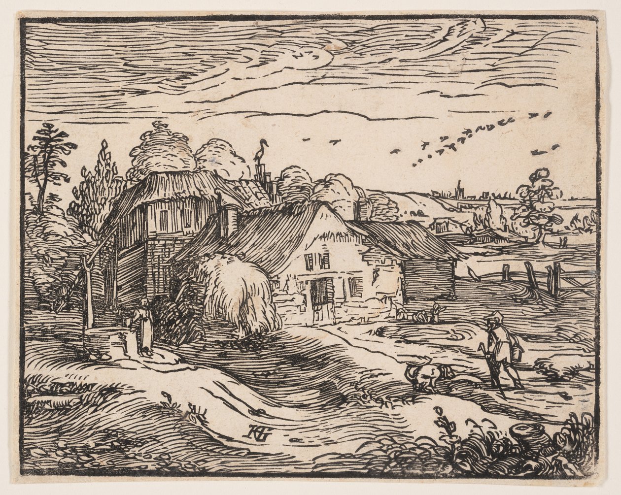 Tájkép egy parasztházzal alkotó: Hendrick Goltzius