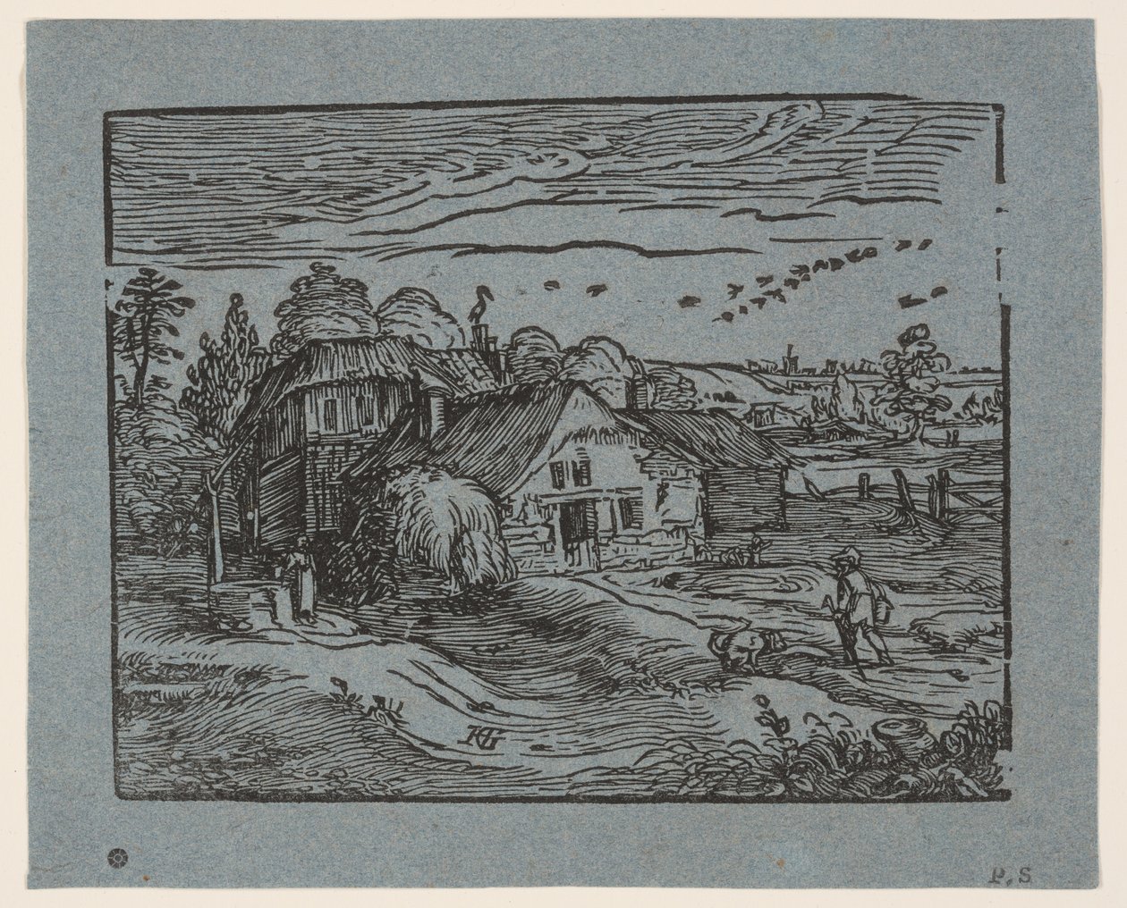 Tájkép egy parasztházzal alkotó: Hendrick Goltzius