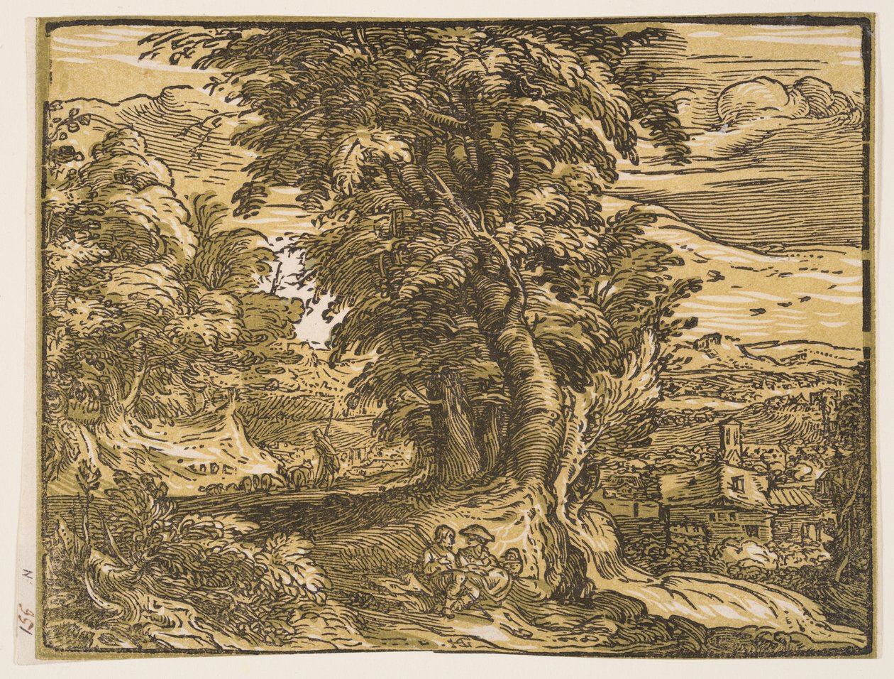 Tájkép egy pásztorpárral alkotó: Hendrick Goltzius
