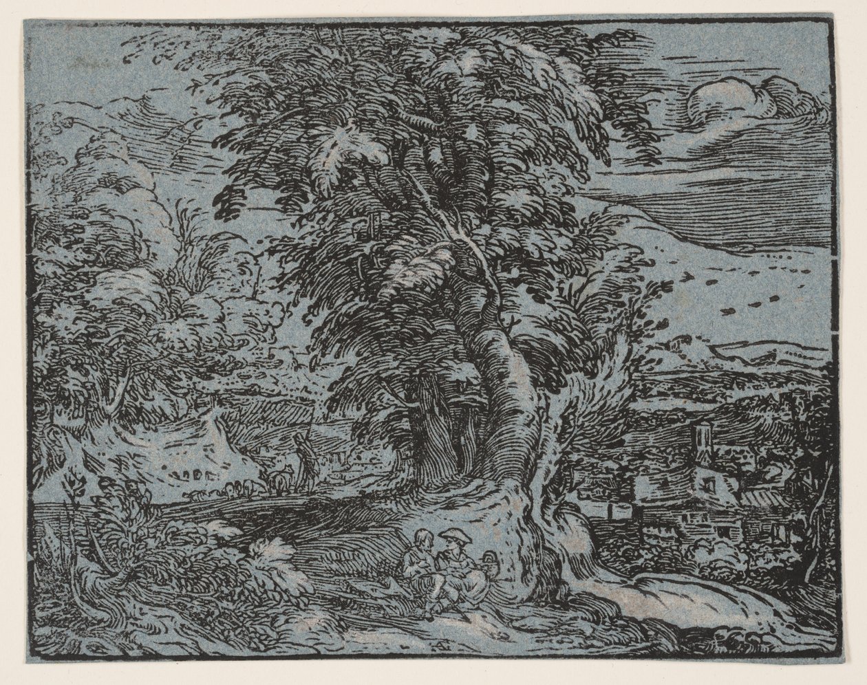 Tájkép egy pásztorpárral alkotó: Hendrick Goltzius