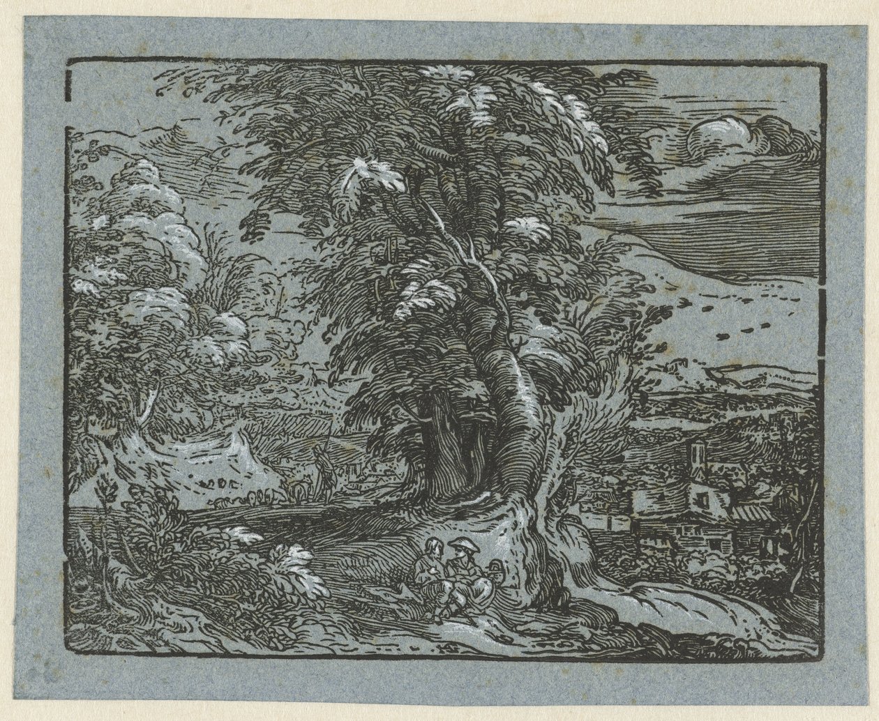 Táj ülő párral Négy kis tájkép (sorozat címe) alkotó: Hendrick Goltzius