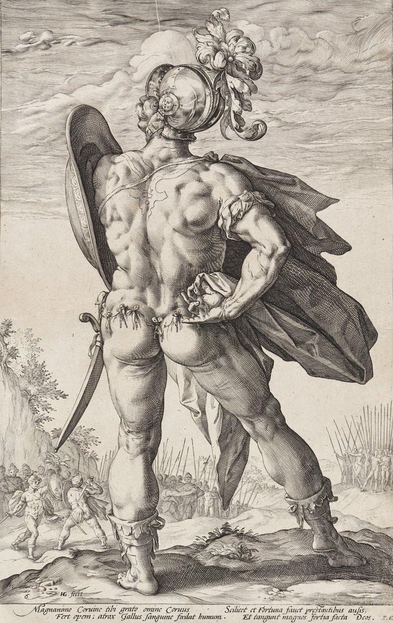 Marcus Valerius Corvus (Római hősök, 6. lap) alkotó: Hendrick Goltzius