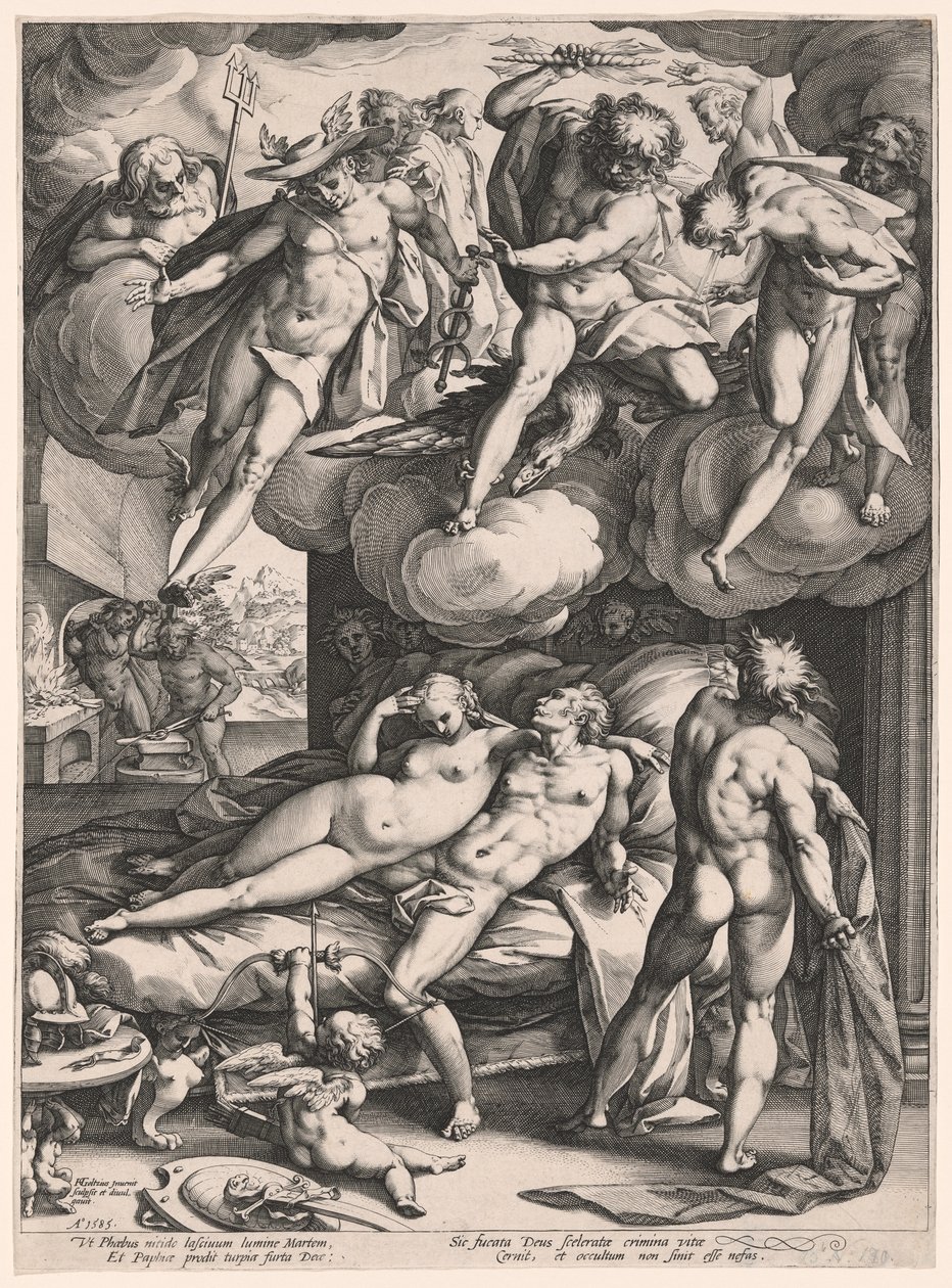 A Mars és a Vénusz meglepődött a Vulkánon alkotó: Hendrick Goltzius