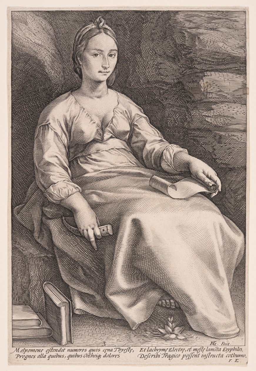 Melpomene, a tragédia múzsája, A kilenc múzsából alkotó: Hendrick Goltzius
