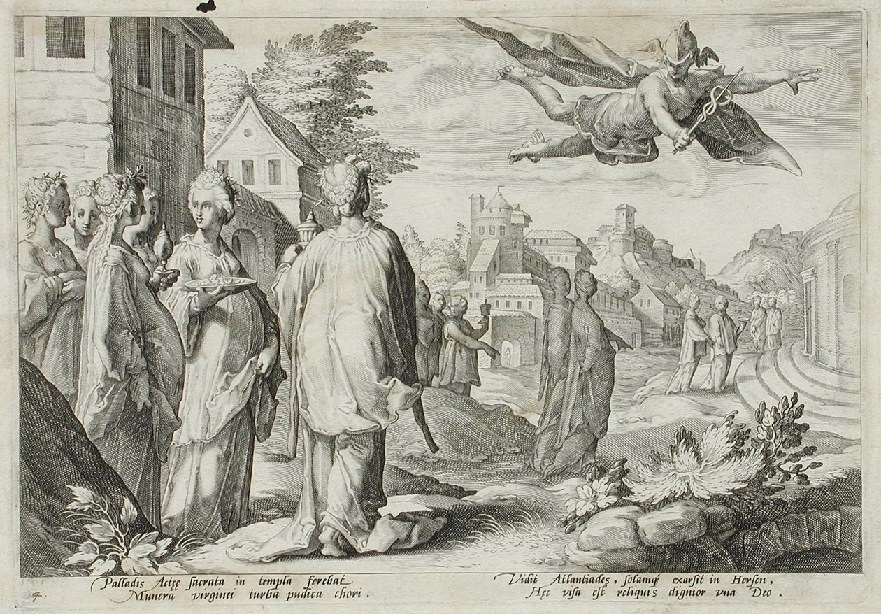 Merkúr szerelmes Herszébe, Kekropsz leányába alkotó: Hendrick Goltzius