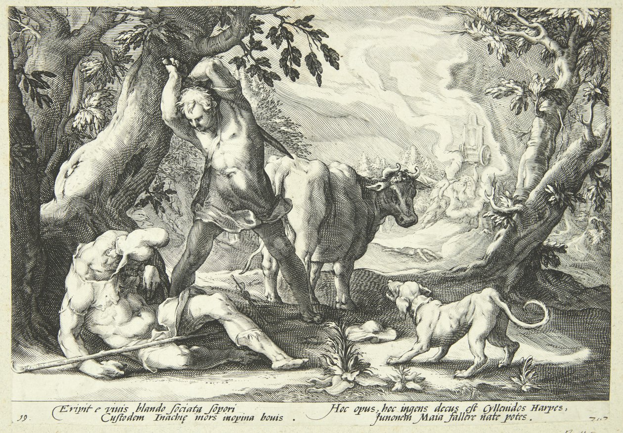 Merkúr megöli Argust alkotó: Hendrick Goltzius