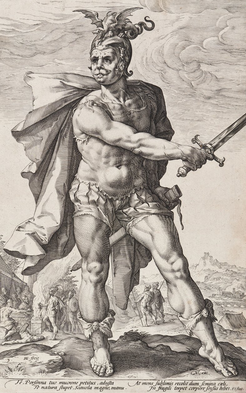 Mucius Scaevola (Római hősök, 3. lap) alkotó: Hendrick Goltzius