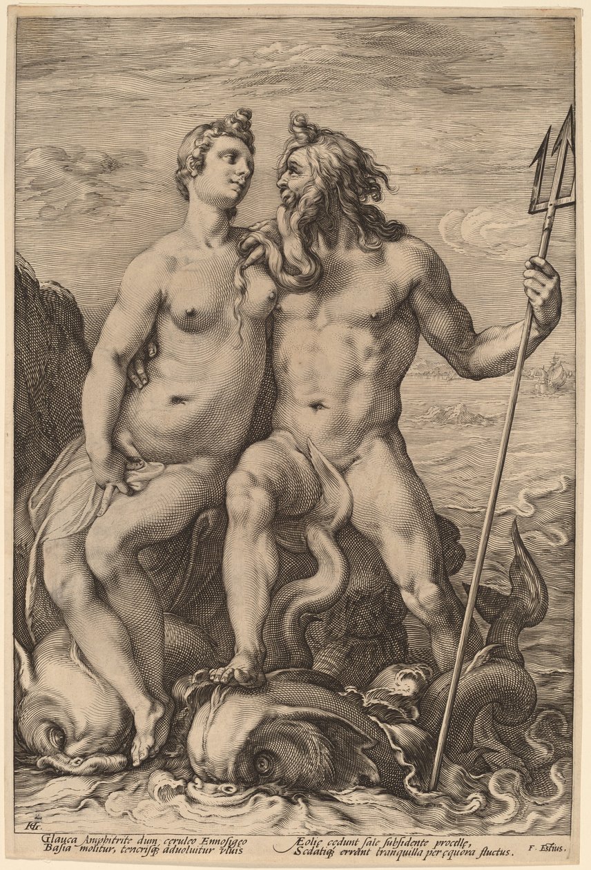 Neptunusz és Amfitrit alkotó: Hendrick Goltzius