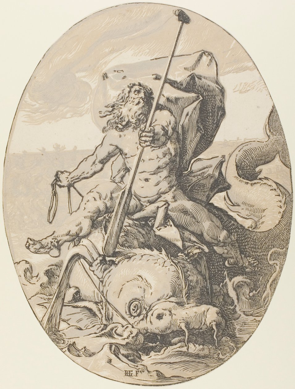 Oceanus, második lemez a Demogorgontól és az istenségektől alkotó: Hendrick Goltzius