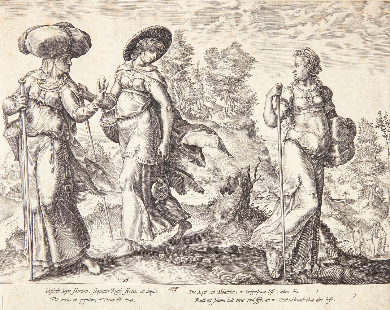 Orpa elhagyja Ruthot és Noémit alkotó: Hendrick Goltzius