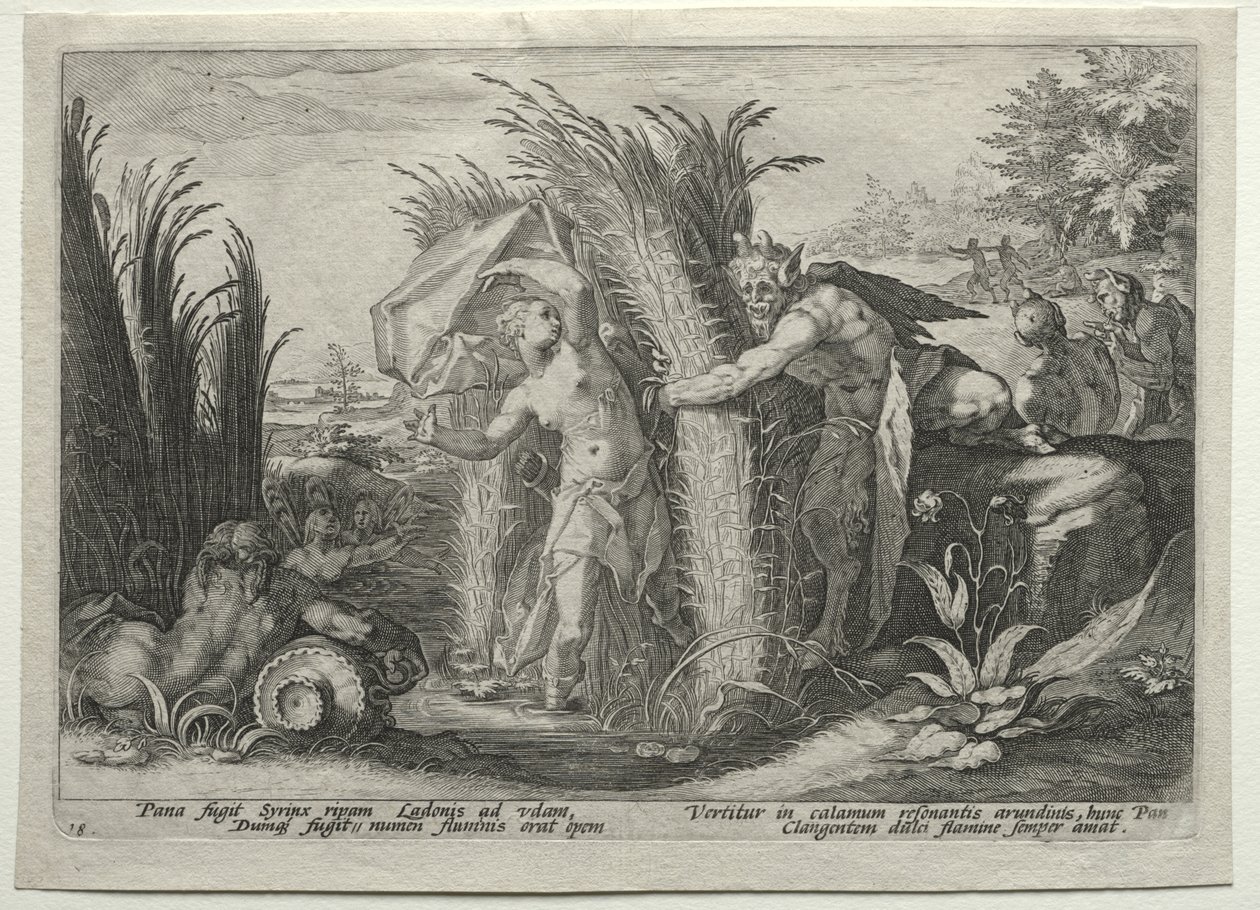 Pan Susuing Syrinx alkotó: Hendrick Goltzius