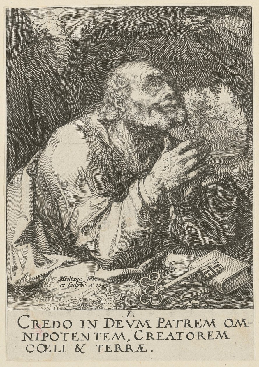 Péter, az „Krisztus, a tizenkét apostol és Pál” sorozat 1. lapja alkotó: Hendrick Goltzius