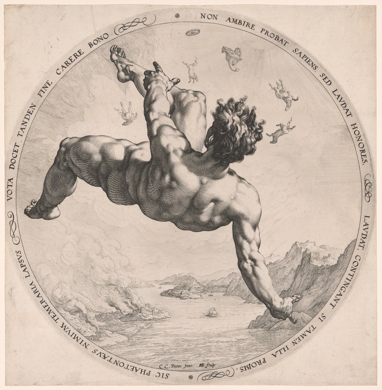 Phaeton, A négy gyalázatosból alkotó: Hendrick Goltzius