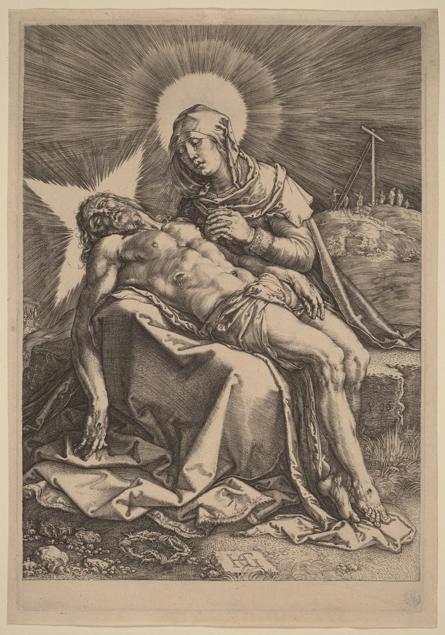 Pietà (A fájdalmas Szűz a halott Krisztussal az ölében) alkotó: Hendrick Goltzius