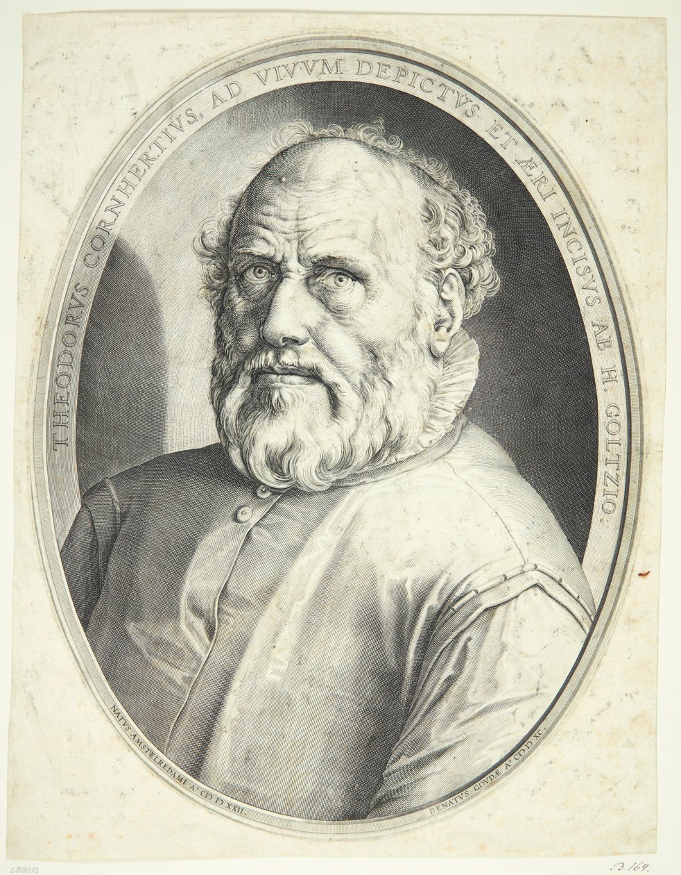 Dirck Volkertsz Coornhert portréja alkotó: Hendrick Goltzius