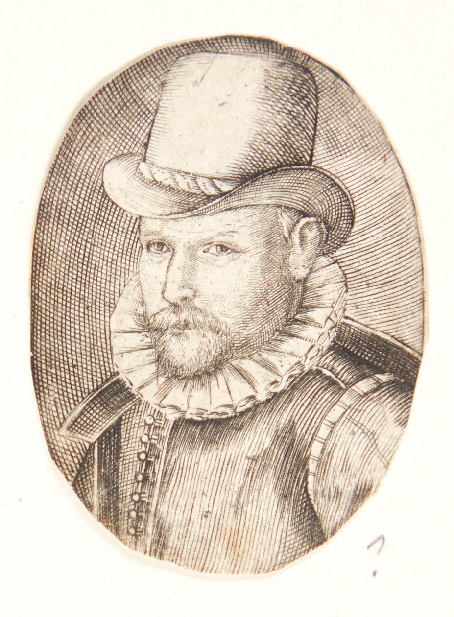 Kalapos férfi portréja, balra fordulva alkotó: Hendrick Goltzius