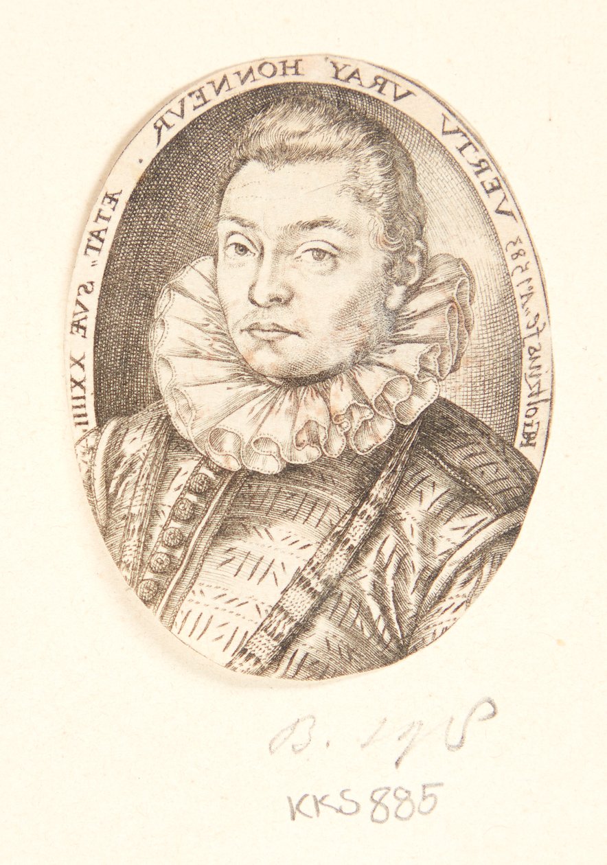 Egy fiatal férfi portréja, balra fordulva alkotó: Hendrick Goltzius