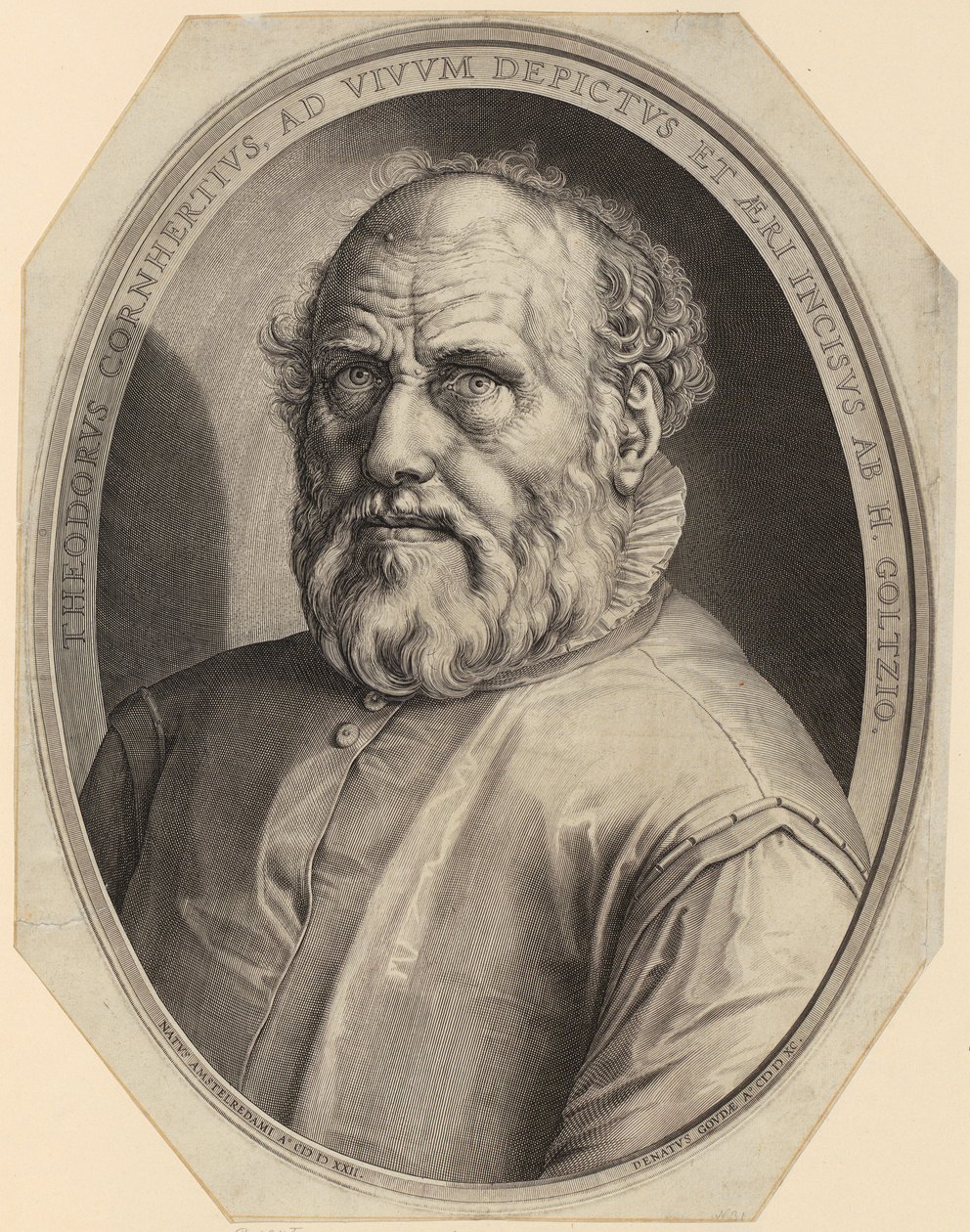 Dirck Volckertsz. Coornhert portréja alkotó: Hendrick Goltzius