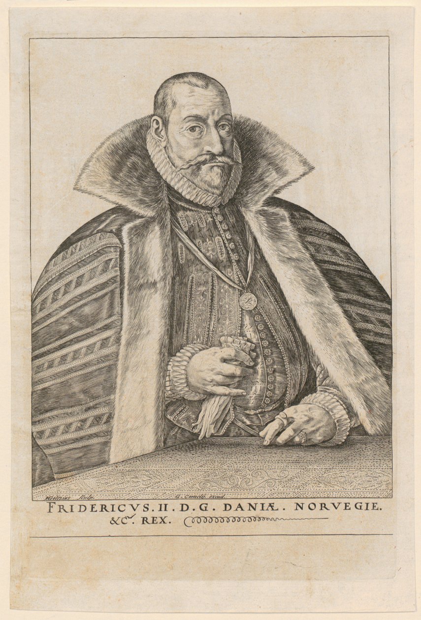 II. Frigyes, Dánia és Norvégia királyának portréja alkotó: Hendrick Goltzius