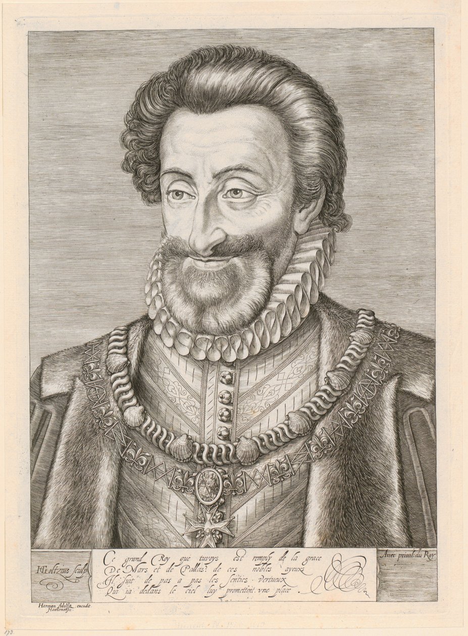 IV. Henrik, Franciaország királyának portréja alkotó: Hendrick Goltzius