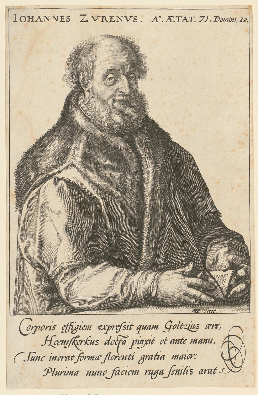 Jan van Zuren [Suren; Surenus] portréja alkotó: Hendrick Goltzius