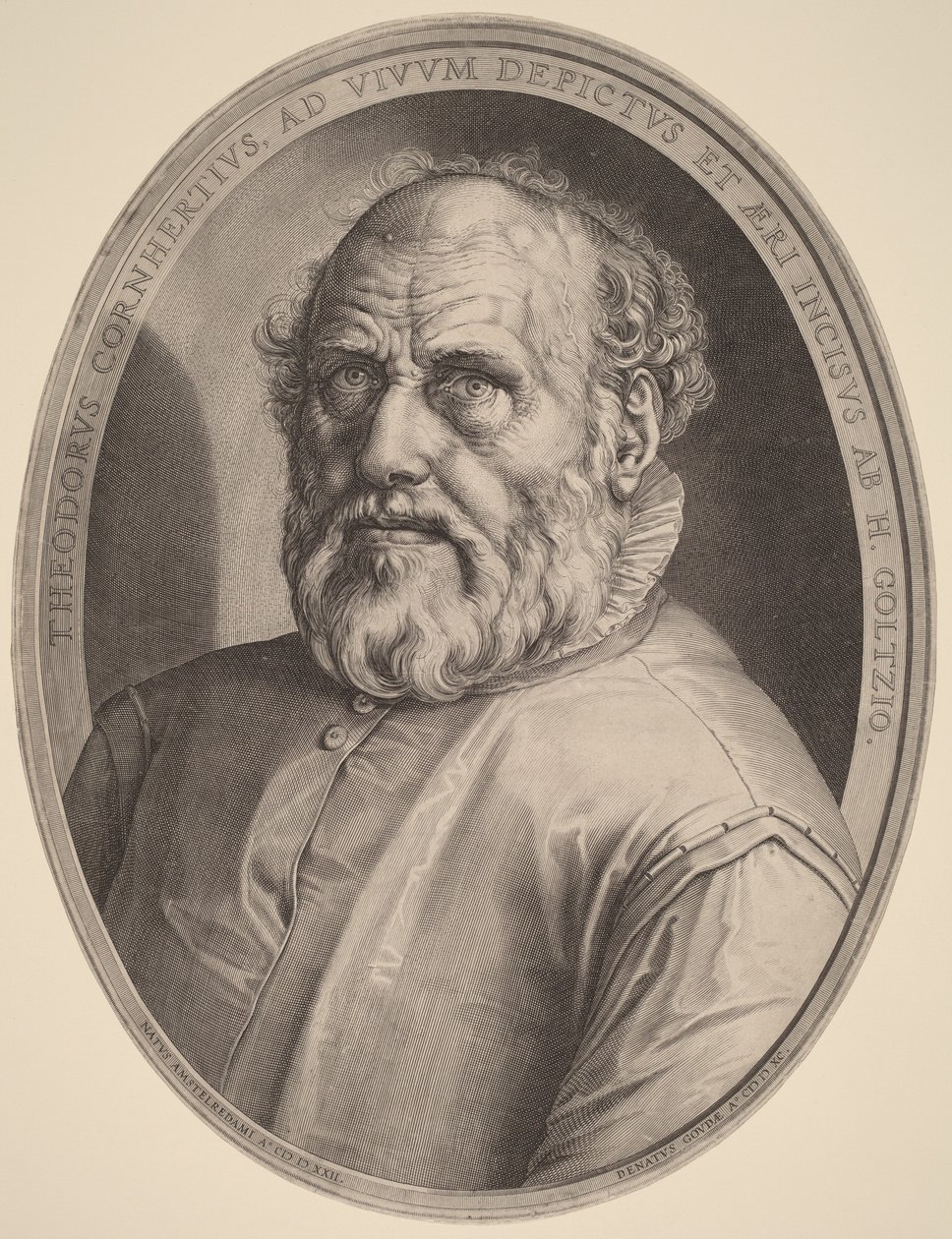 Dirck Volckertcz. Coornhert portréja alkotó: Hendrick Goltzius
